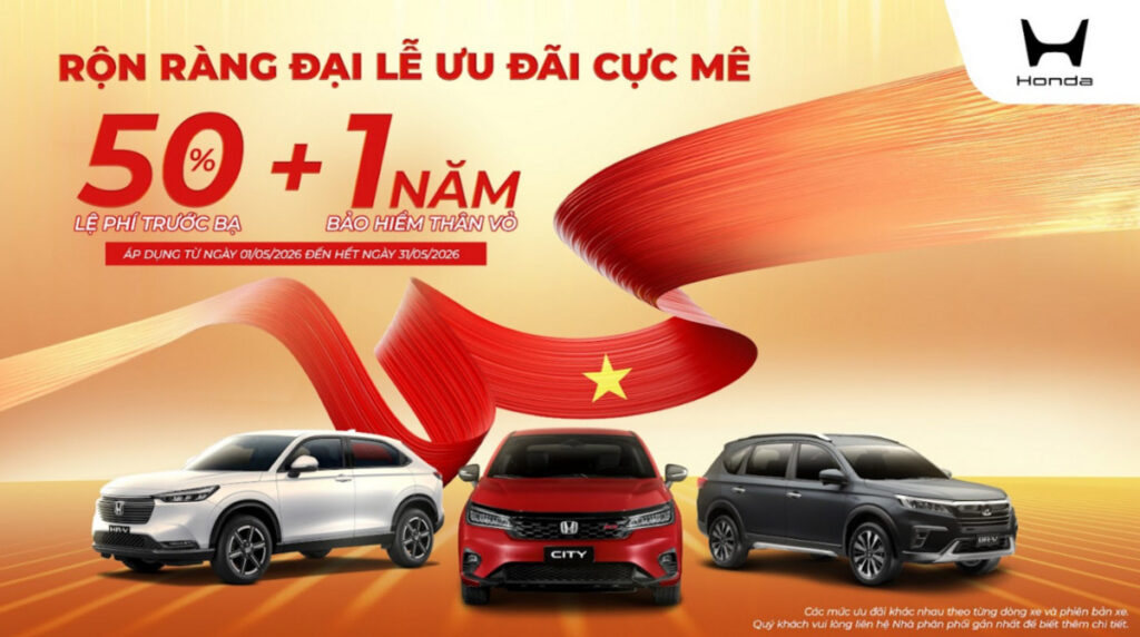 Honda Cần Thơ ưu đãi 50% trước bạ cho City, BR-V tháng 5/2026