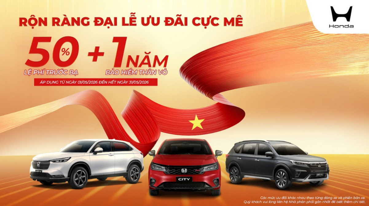 Honda Cần Thơ ưu đãi 50% trước bạ cho City, BR-V tháng 5/2026